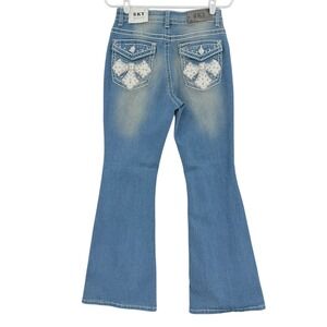 Sky Premium Women's Super Soft Flare Jeans Size 11/12 Embroidery Embellished NWT